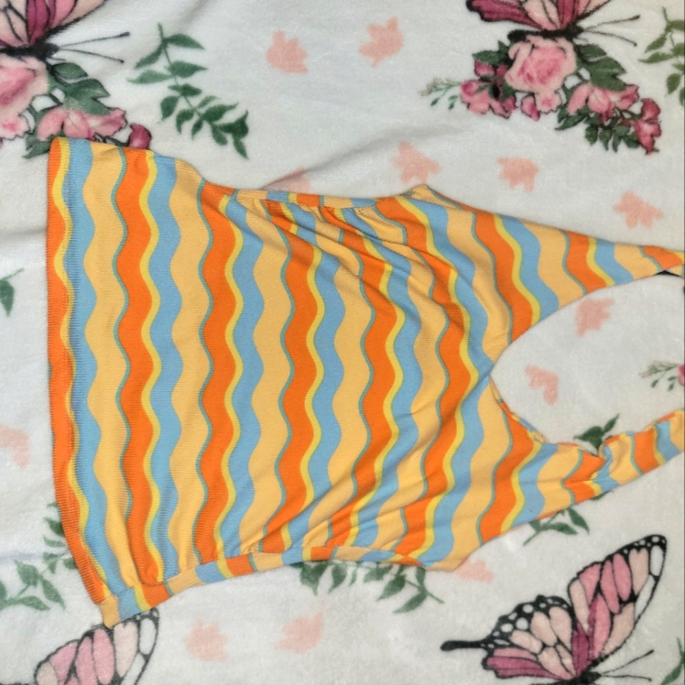 Wild Fable Asymmetrical Orange Yellow Tank Crop Top